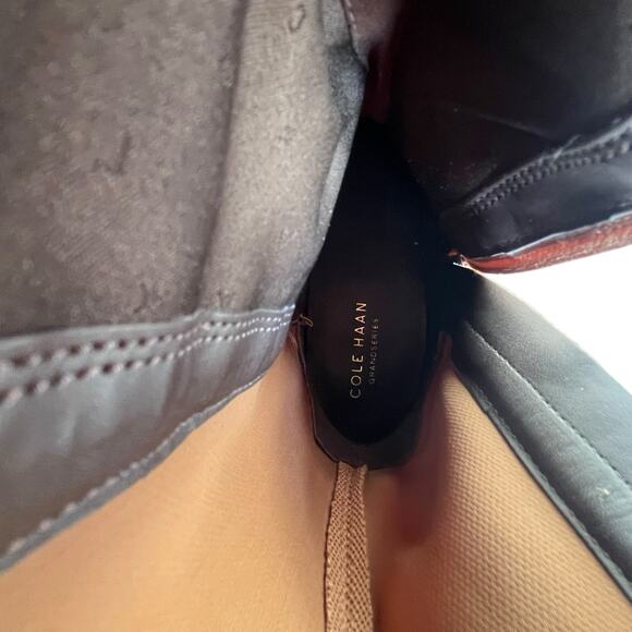 Cole Haan Boots Women's Size 8 B Suede Low Heel Over the Knee Boot Tan Cognac - Picture 7 of 14